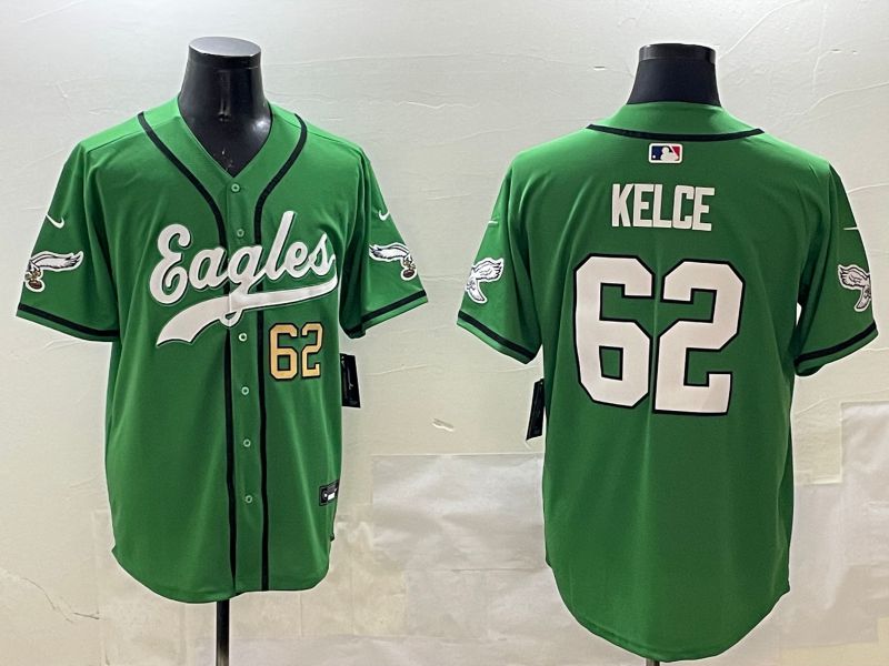 Men Philadelphia Eagles #62 Kelce Green three generations Jointly Name 2025 Nike Limited NFL Jersey style 12